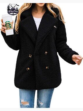 Oversized Sherpa Fleece Faux Fur Jacket Winter Coat Warm Outerwear